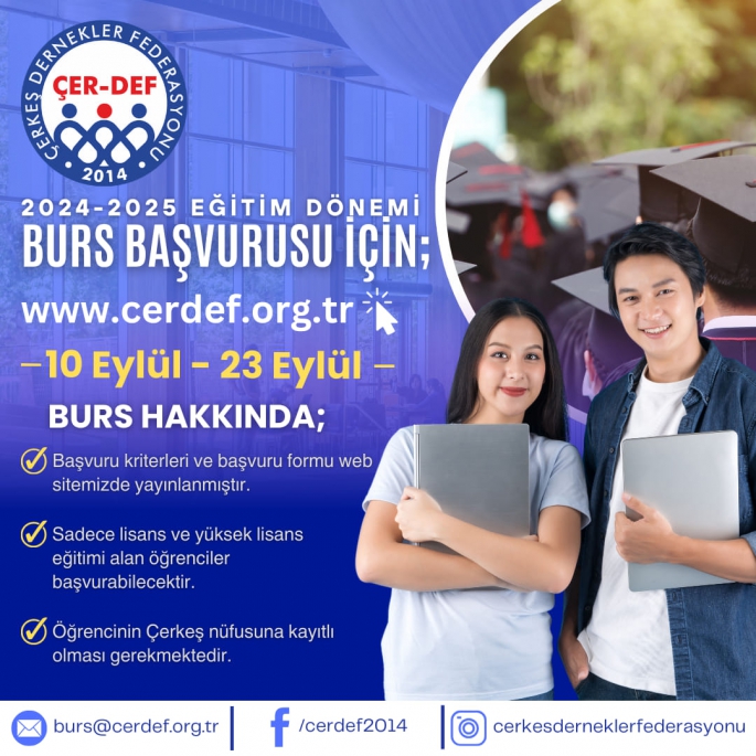 ÇERDEF BURS BAŞVURUSU BAŞLADI