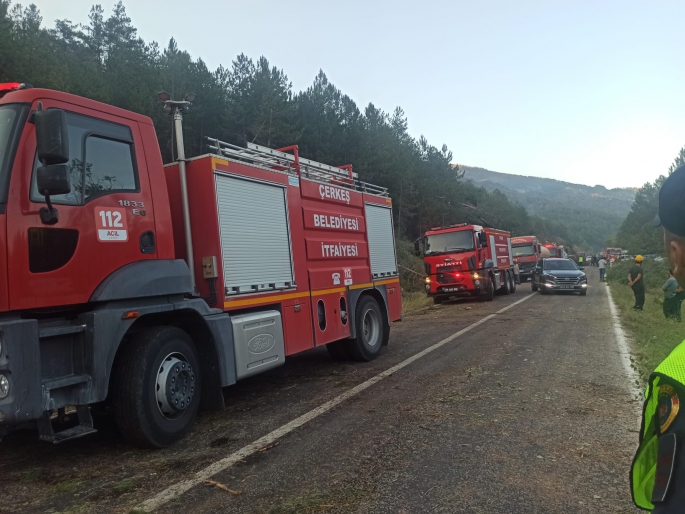 OVACIK VE ILGAZ YANGINLARINA ÇERKEŞ'TEN TAKVİYE