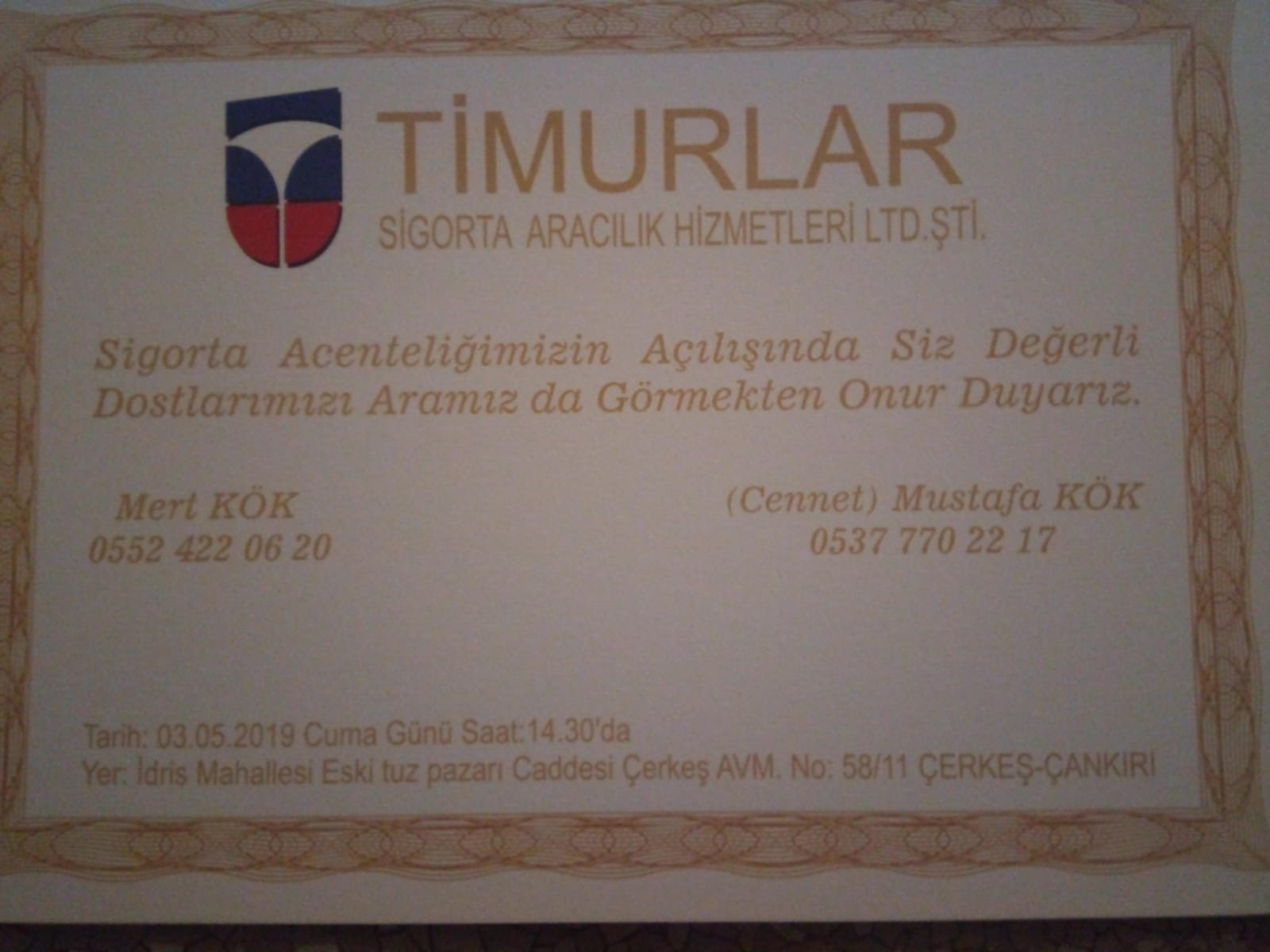 Timurlar Sigorta Hizmete Açılıyor